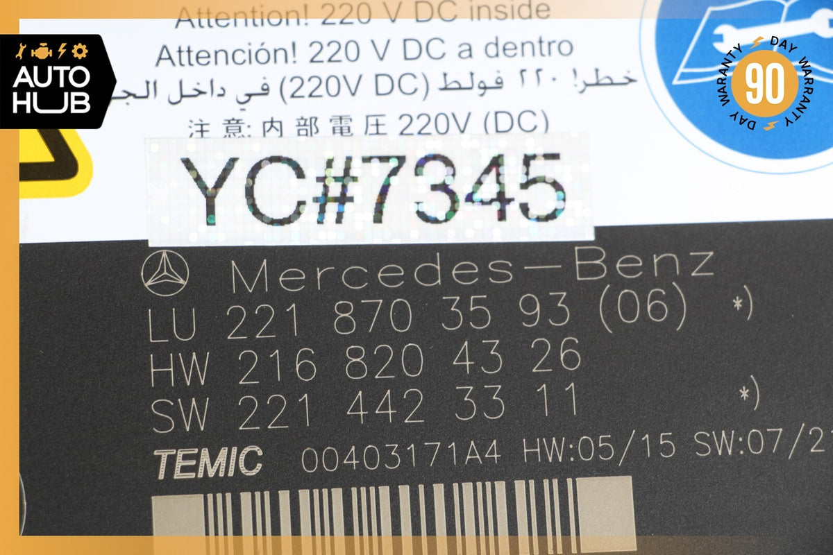 07-10 Mercedes W221 S600 Front Left or Right Seat Contour Control Module OEM - photo 10