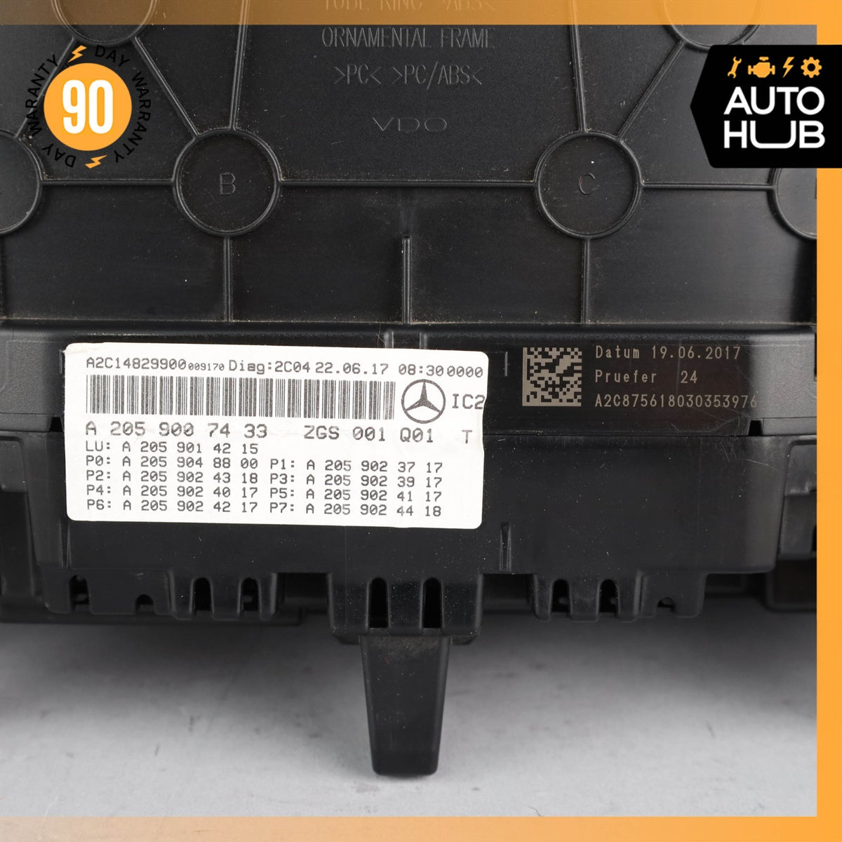 15-18 Mercedes W205 C300 GLC300 Instrument Speedometer Cluster OEM 67k - photo 16