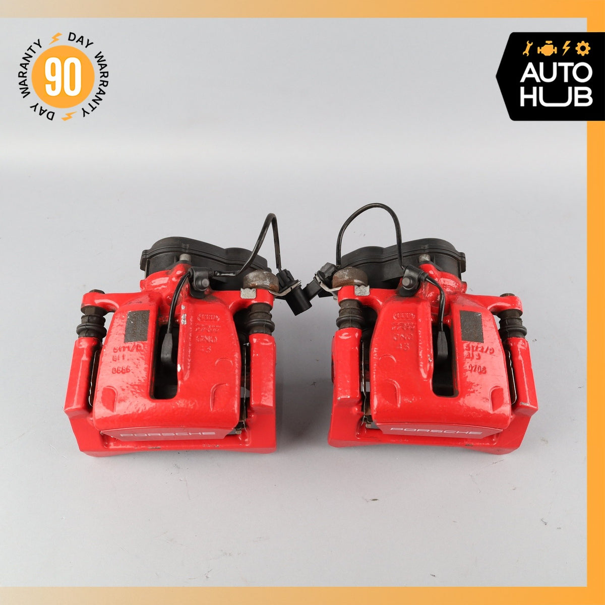 15-25 Porsche Macan 95B Rear Brake Calipers Left & Right Set w/ Actuator Red OEM - photo 5