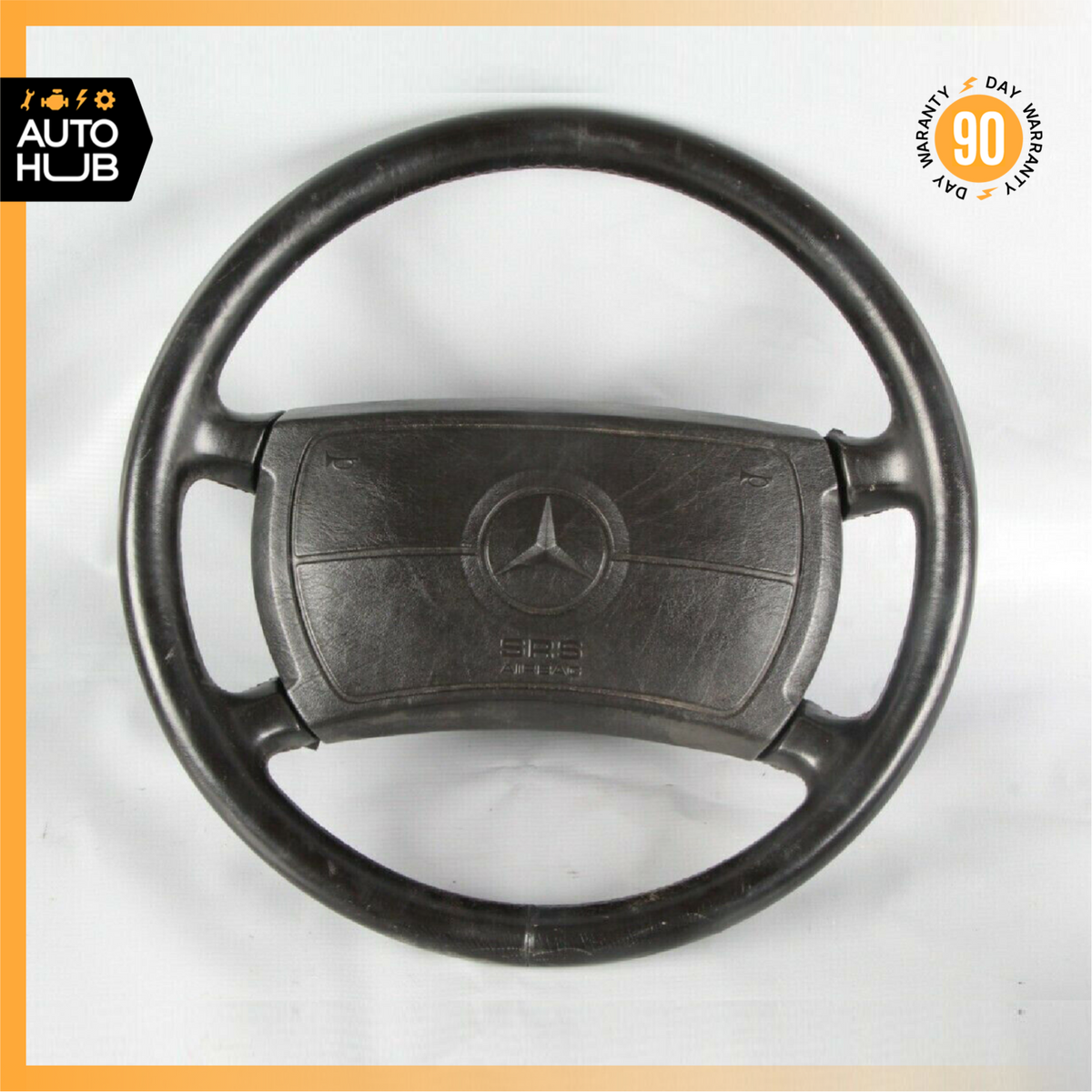 90-92 Mercedes R129 500SL 300SL Steering Wheel With Airbag Brown OEM - photo 1