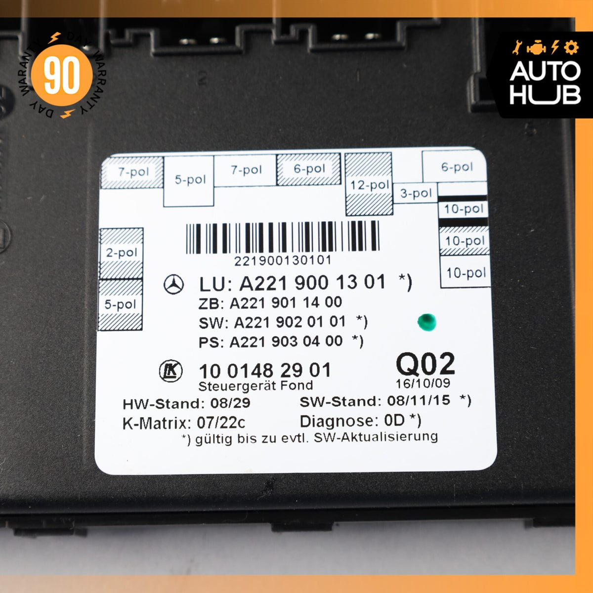 07-13 Mercedes W221 S63 AMG S400 Rear Right or Left Side Door Control Module OEM - photo 9