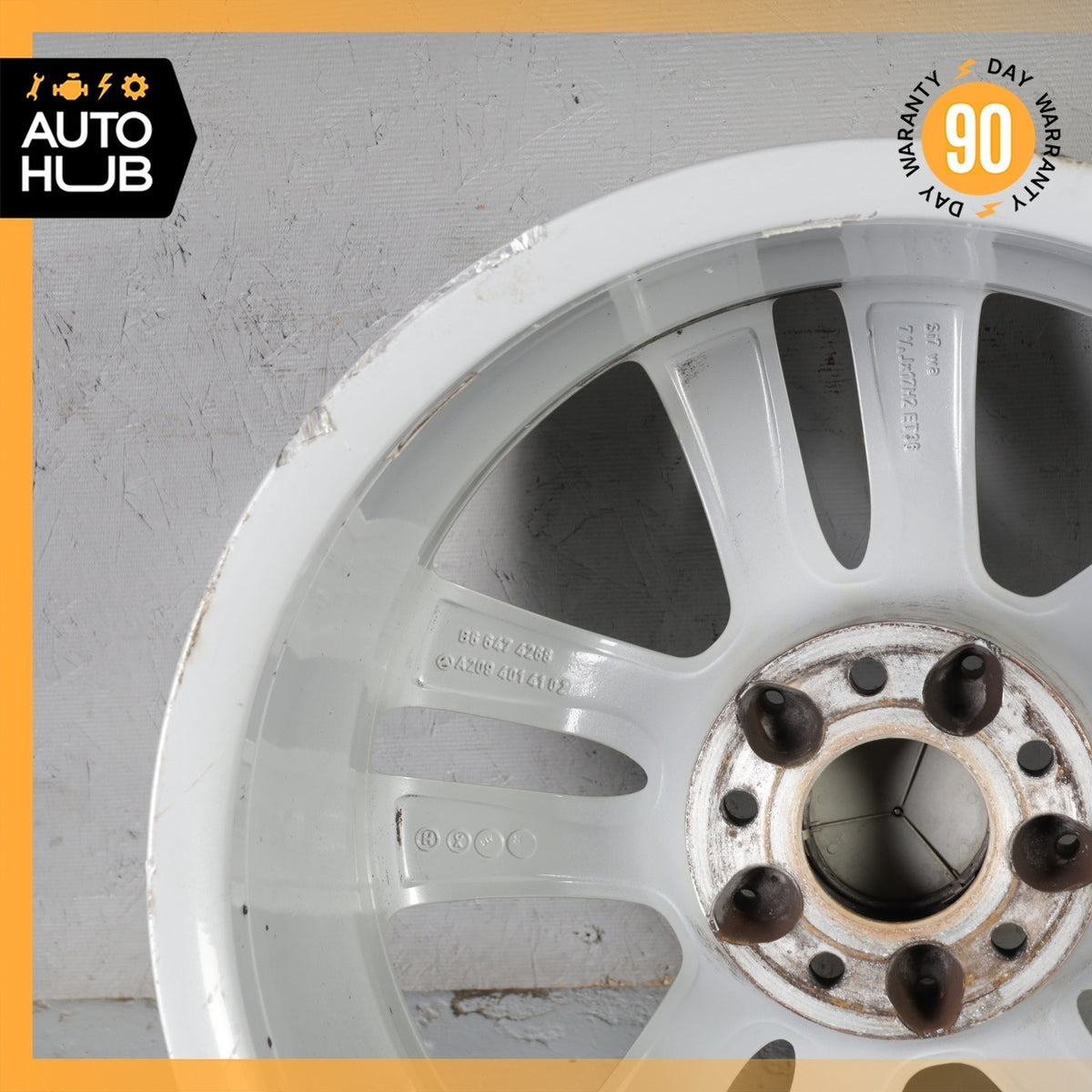 Mercedes W209 CLK350 SLK350 7.5 x 17 17" Front Wheel Rim Silver 2094014102 OEM - photo 12