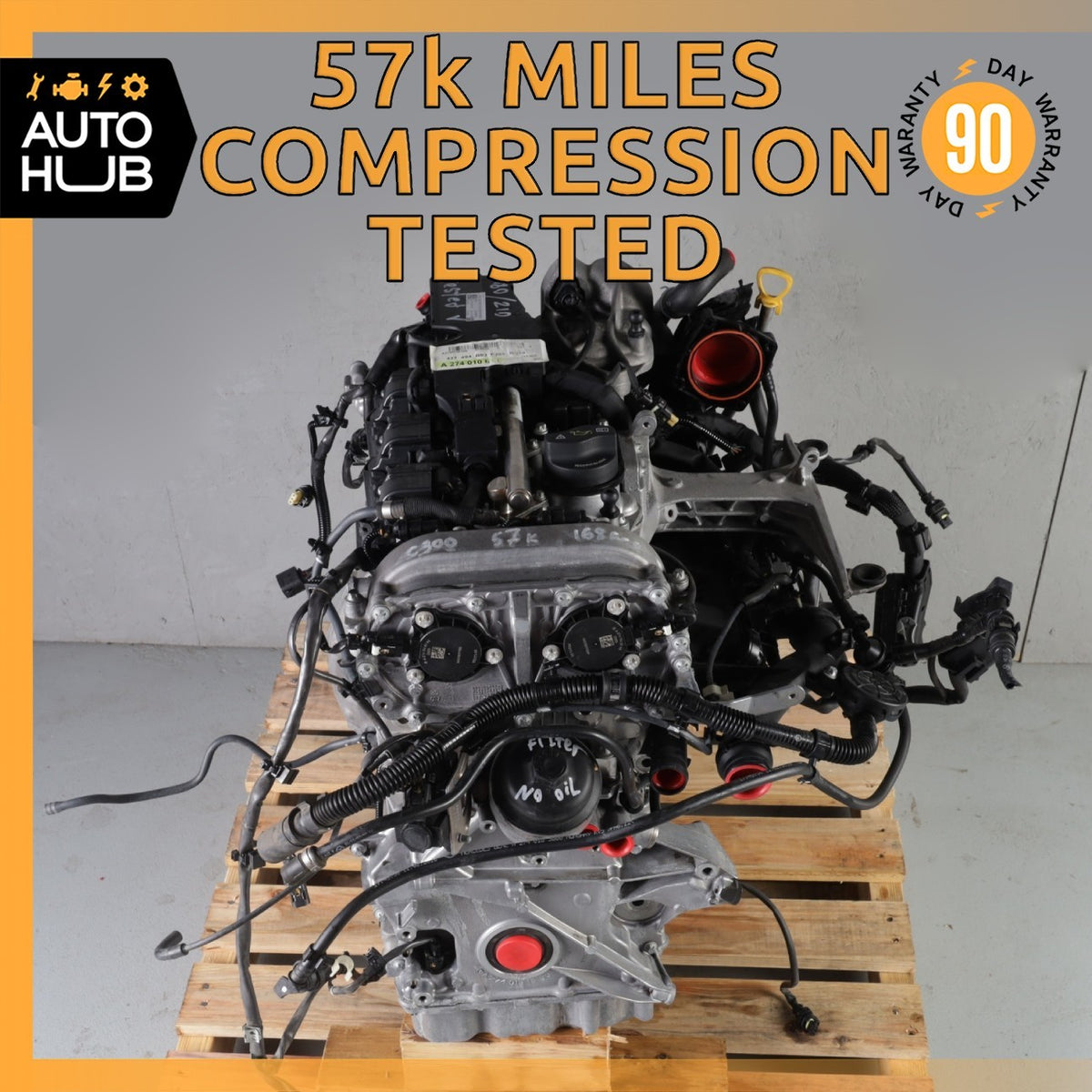 15-20 Mercedes W205 C300 E300 RWD M274 2.0L Engine Motor Assembly 274.920 OEM - photo 1