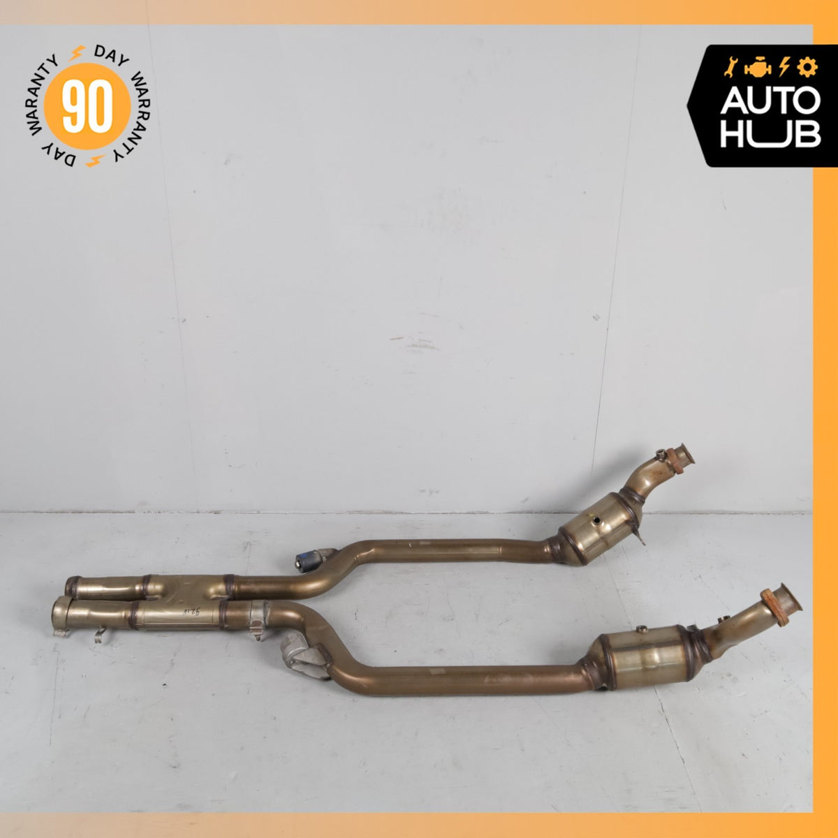 11-14 Mercedes W221 S550 Engine Exhaust Downpipe Resonator Set 2214907336 OEM - photo 1