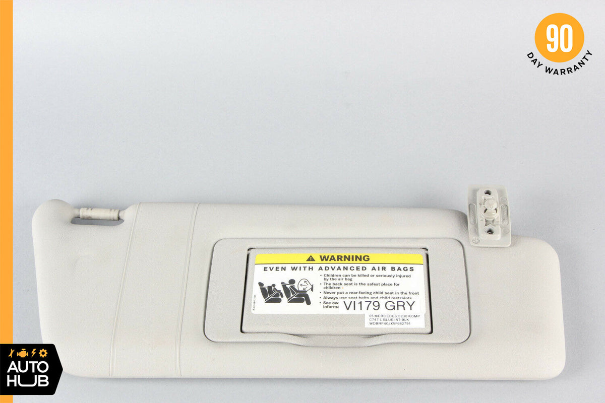 01-07 Mercede W203 C230 C320 Right Passenger Side Sunvisor Sun Visor Gray OEM - photo 1