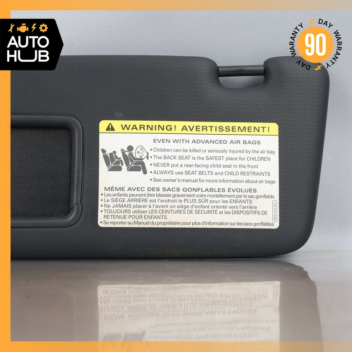 09-12 Audi 8R Q5 Left Driver Side Sunvisor Sun Visor Black OEM - photo 2