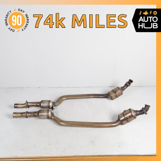 07-11 Mercedes R171 SLK300 SLK280 M272 Left & Right Exhaust Downpipe Set OEM 74k - photo 1