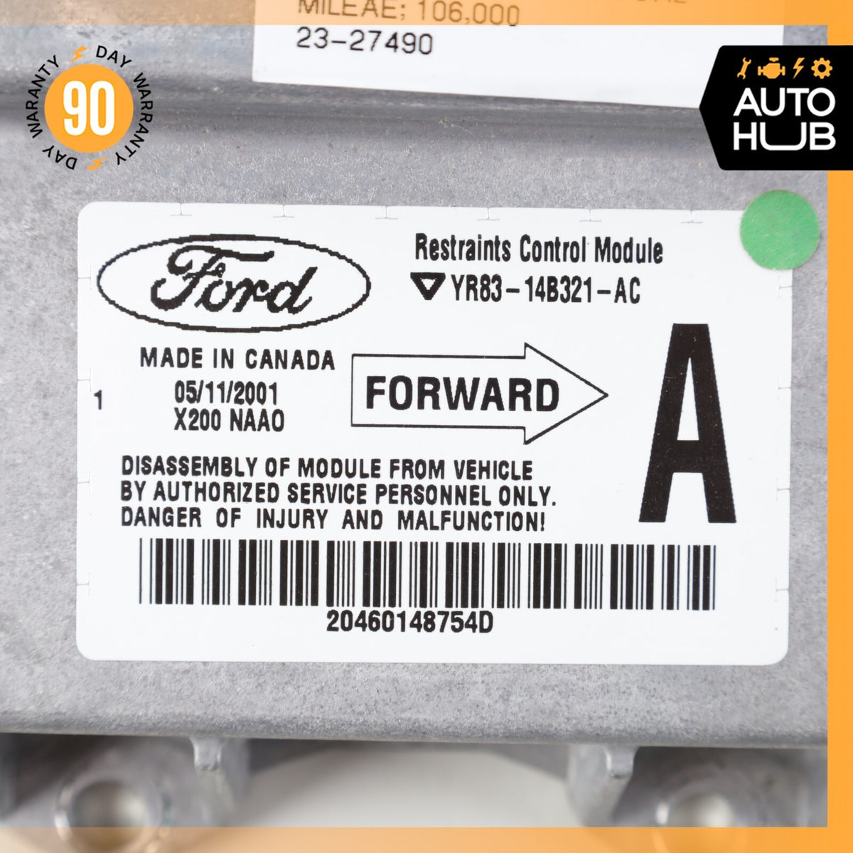 Jaguar X200 S-Type Airbag Air Bag SRS Control Module Unit YR8314B321AC OEM - photo 5