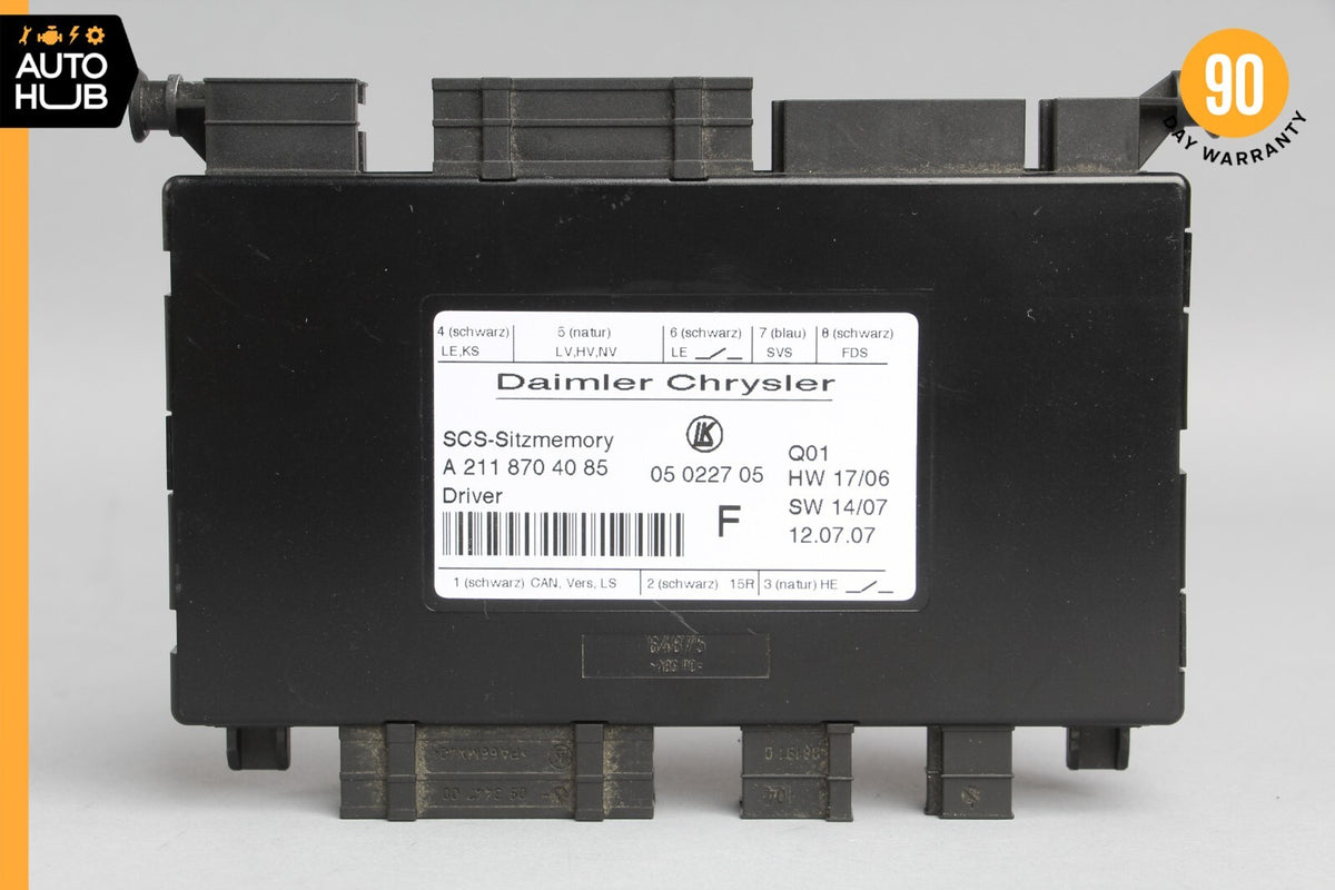 03-12 Mercedes W211 E63 AMG GL350 SLK350 GL550 Seat Control Module Left Side OEM - photo 6