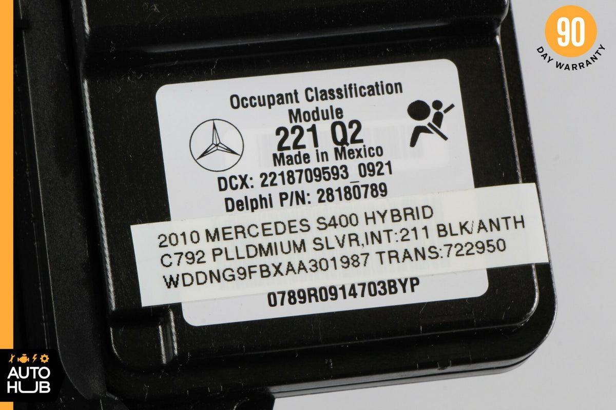 10-13 Mercedes W221 S400 S65 AMG Seat Occupancy Module Sensor OEM - photo 6