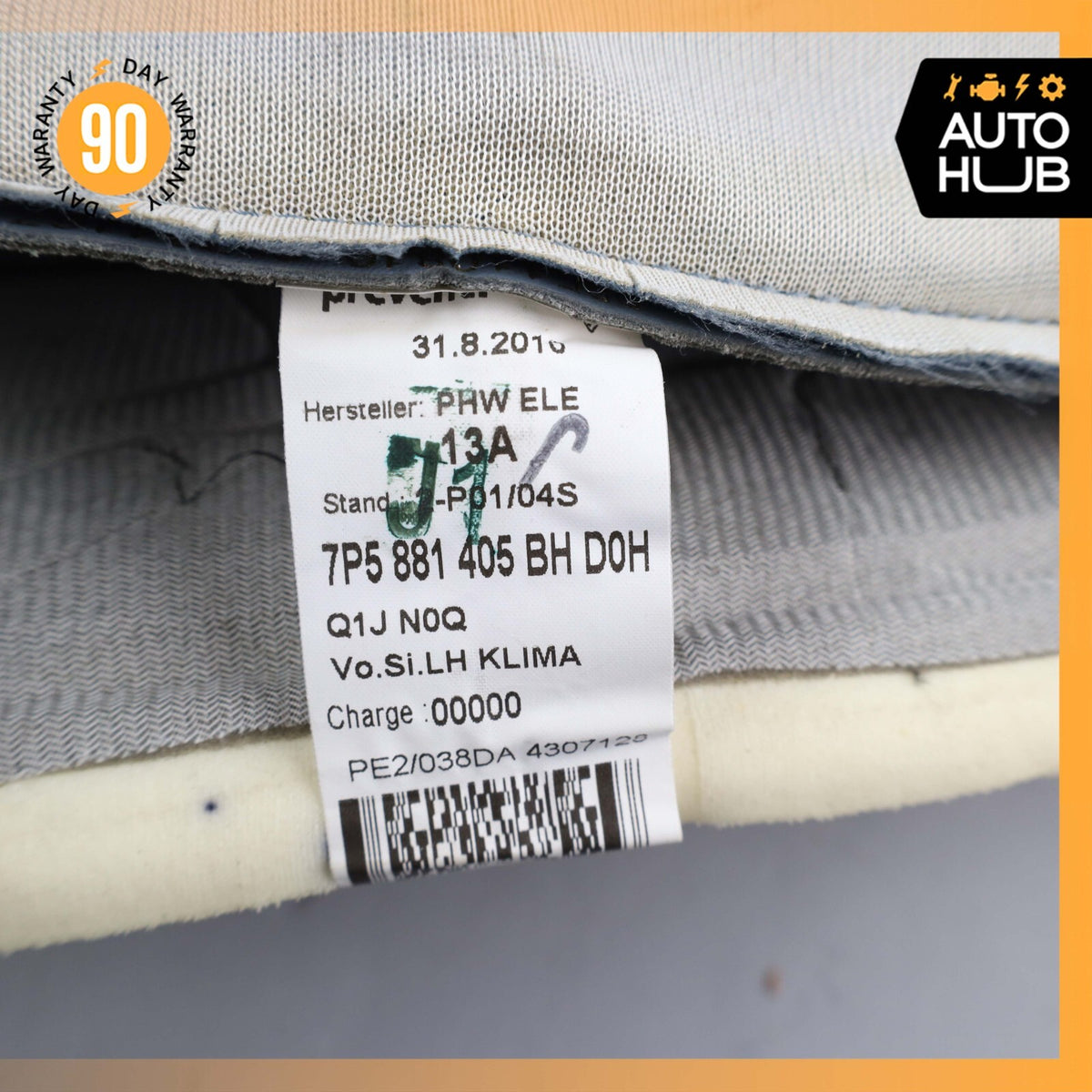 11-18 Porsche Cayenne 958 Front Left Lower Bottom Seat Cushion Leather Blue OEM - photo 16