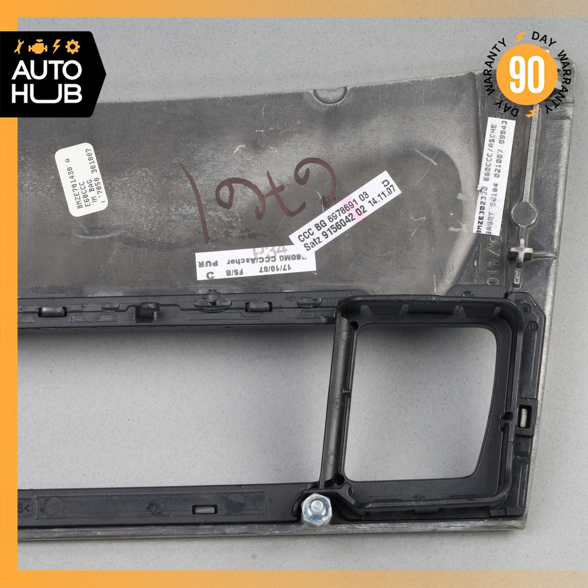 04-10 BMW E60 550i 528i 535i Dashboard Switch Cover Panel Trim Wood OEM - photo 5