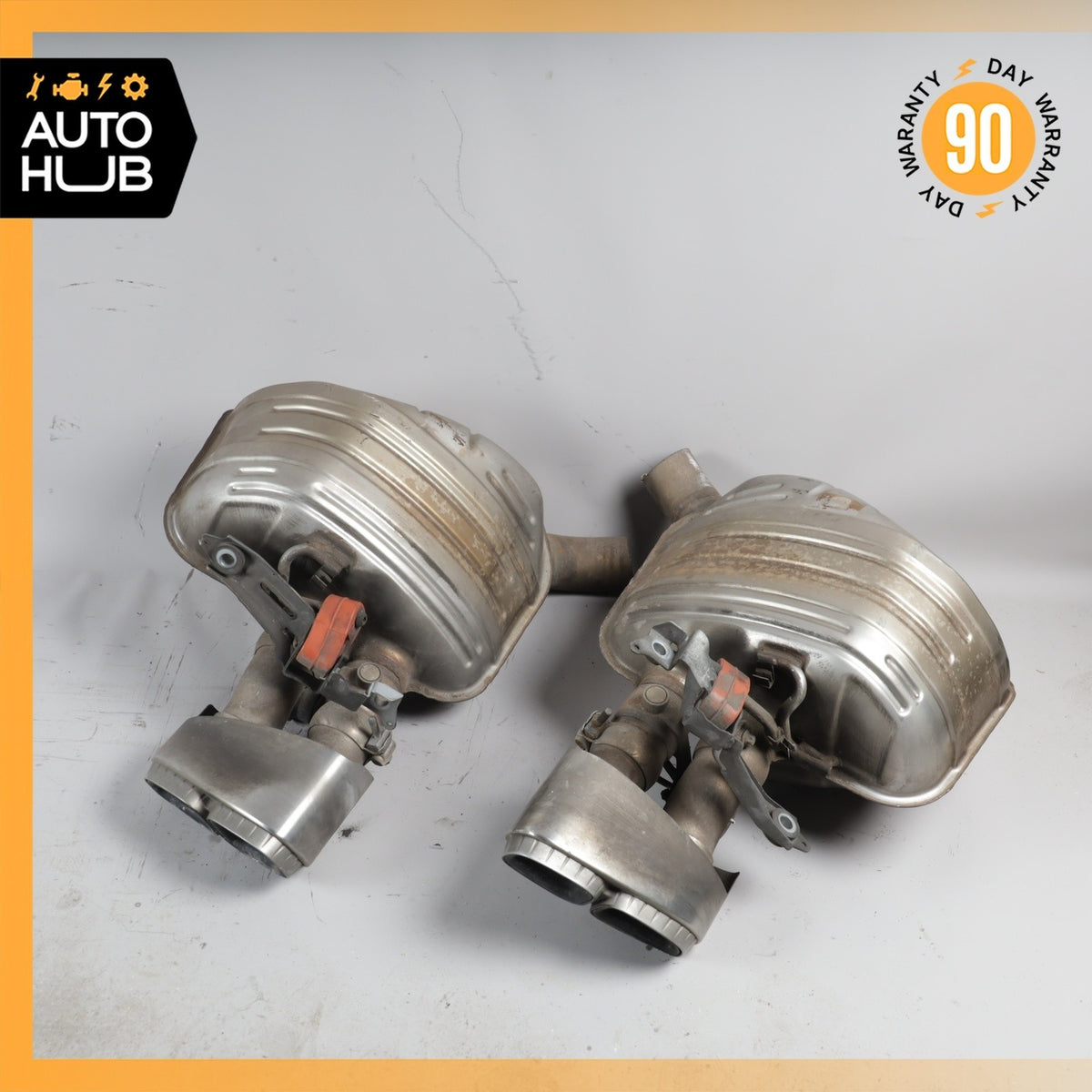 10-16 Porsche Panamera 970 Turbo Sport Exhaust Muffler Right & Left Set OEM 68k - photo 2
