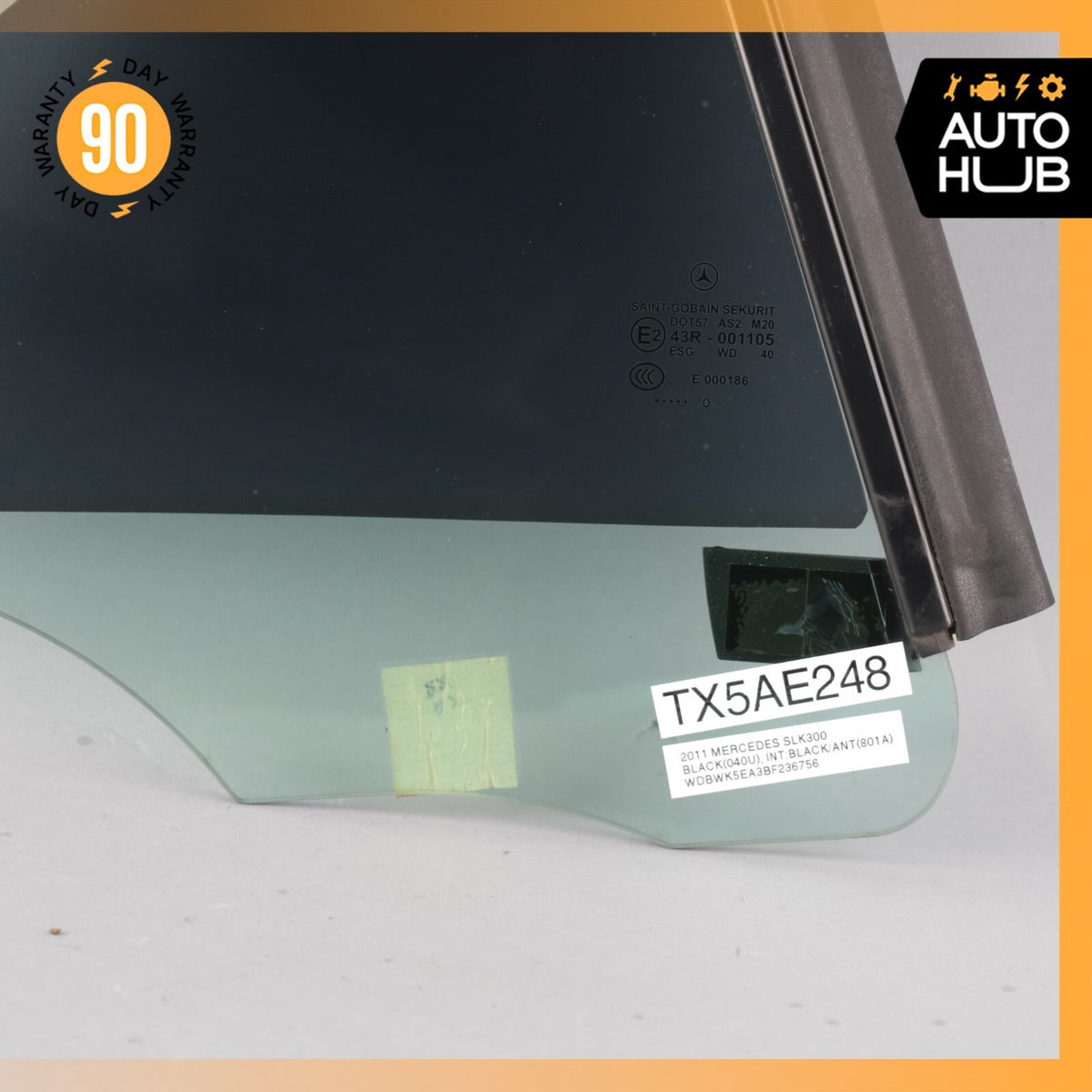 05-11 Mercedes R171 SLK300 SLK55 SLK280 Quarter Window Glass Rear Right Side OEM - photo 4
