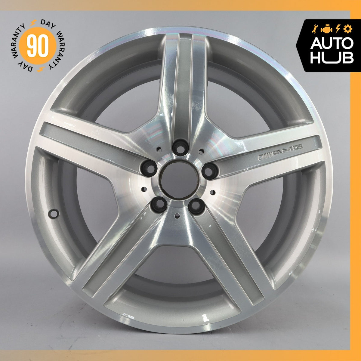 Mercedes W221 S550 CL63 AMG 8.5 x 19 19" Front Wheel Rim Polished Silver OEM - photo 2