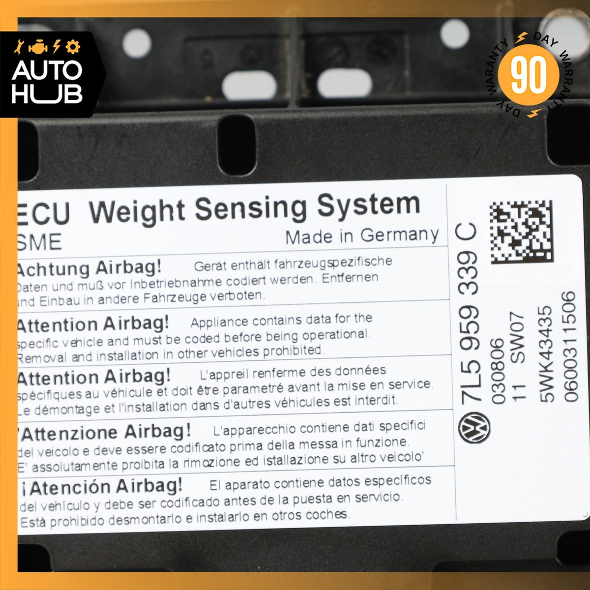 06-10 Porsche Cayenne 955 957 Seat Occupancy Sensor Mat SRS Module OEM 87k - photo 7