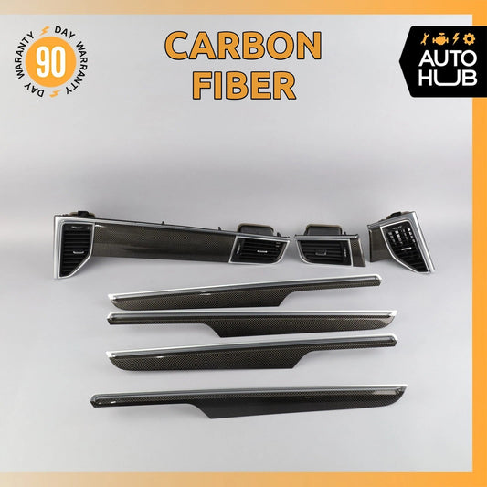 15-18 Porsche Macan 95B Dashboard Door Trim Carbon Set OEM 46k - photo 1