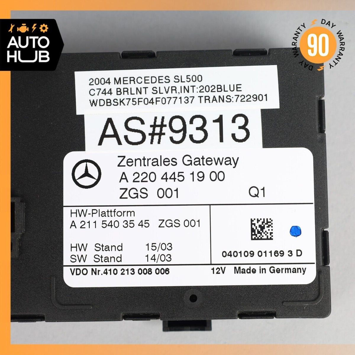 03-11 Mercedes R230 SL500 E550 Central Gateway Control Module 2204451900 OEM - photo 8