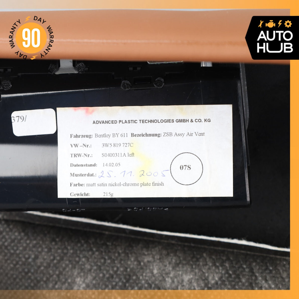 06-13 Bentley Continental Flying Spur Left Side B-Pillar Cover Trim OEM 58k - photo 9