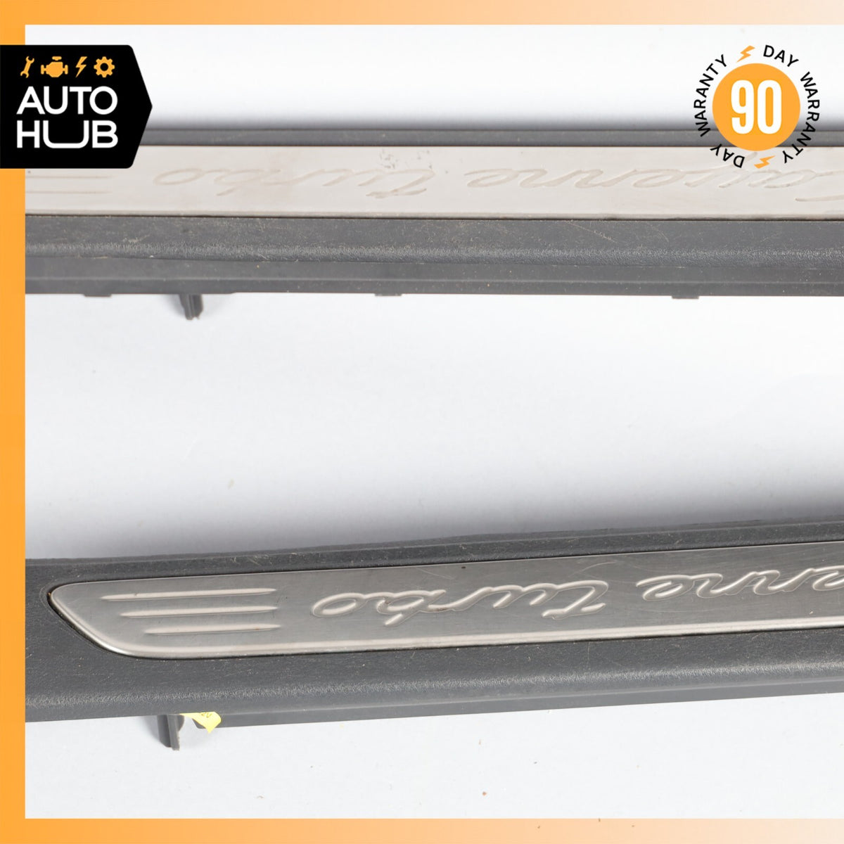 11-18 Porsche Cayenne 958 Turbo S Front Left & Right Side Sill Plate OEM - photo 4