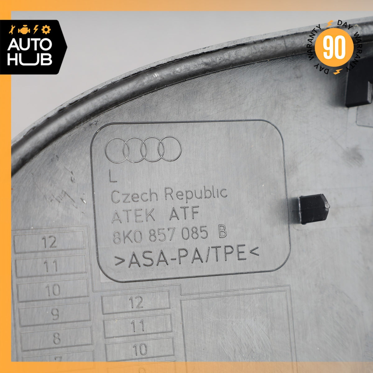 Audi B8 A4 Dashboard End Cover Panel Trim Right Black 8K0857085B OEM - photo 13