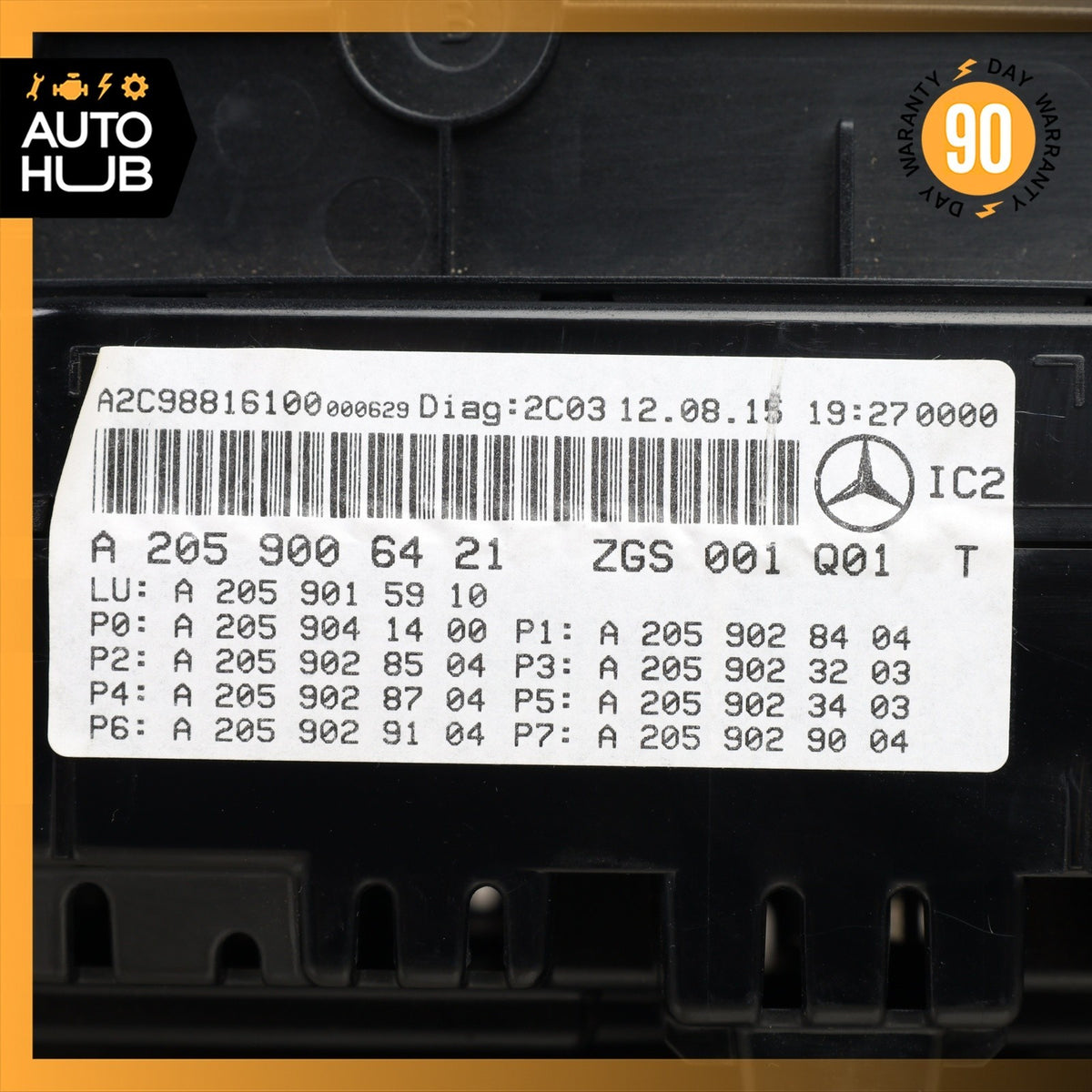 2016 Mercedes W205 C63 AMG Instrument Speedometer Cluster OEM 112k - photo 16