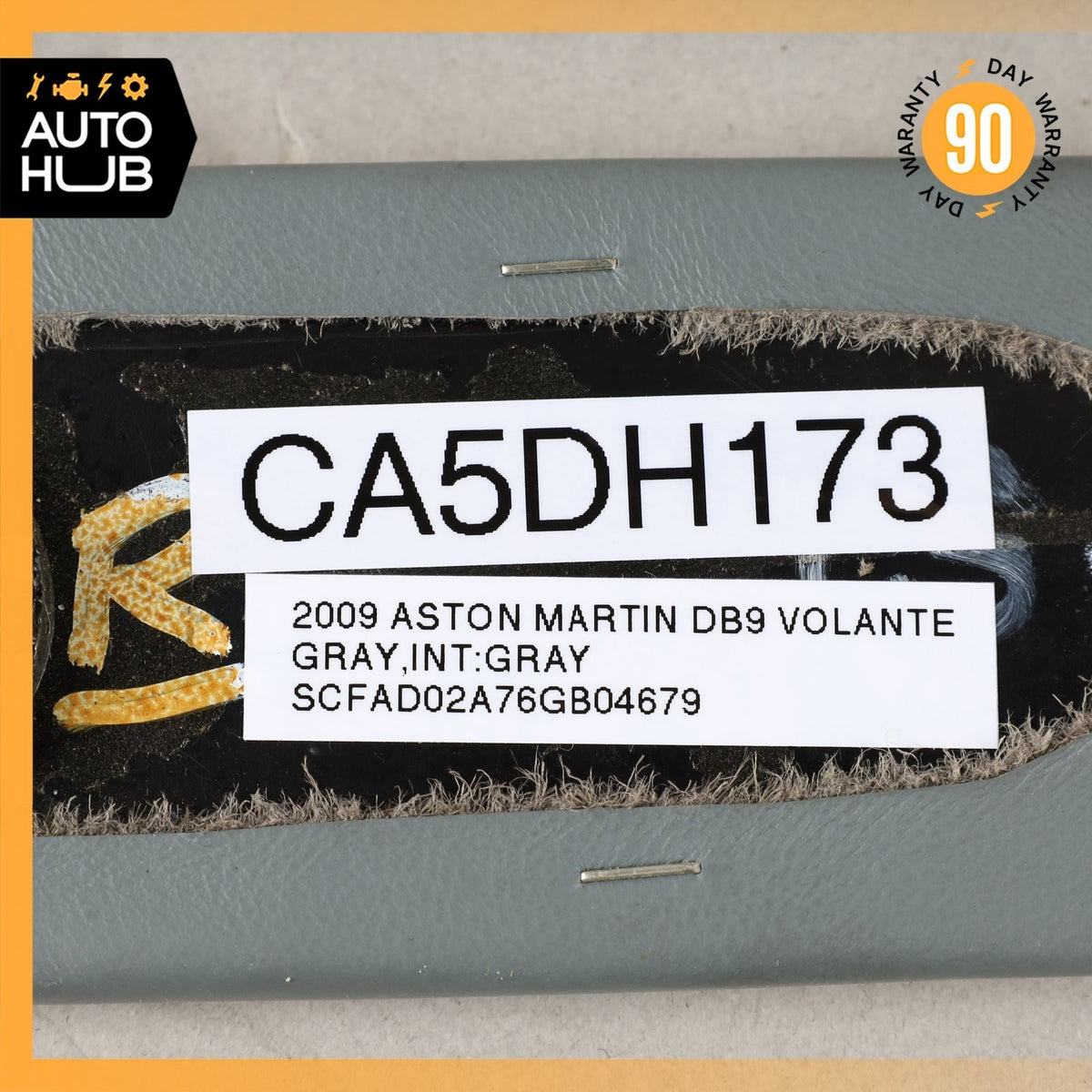 05-12 Aston Martin DB9 Volante Rear Right Side Lower Seat Cushion Trim Panel OEM - photo 11