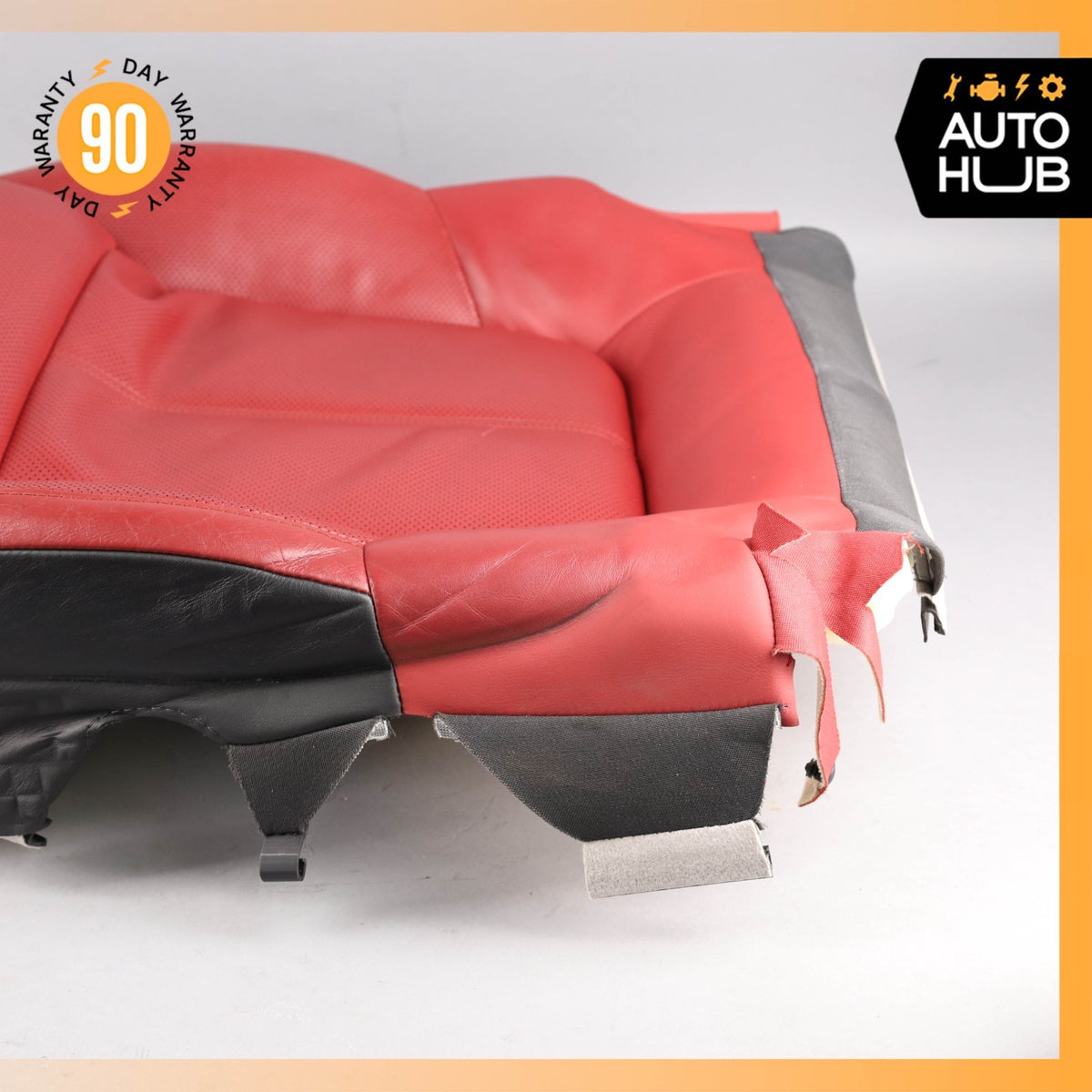 15-18 Porsche Macan 95B Front Left Lower Bottom Seat Cushion Leather Red OEM - photo 7