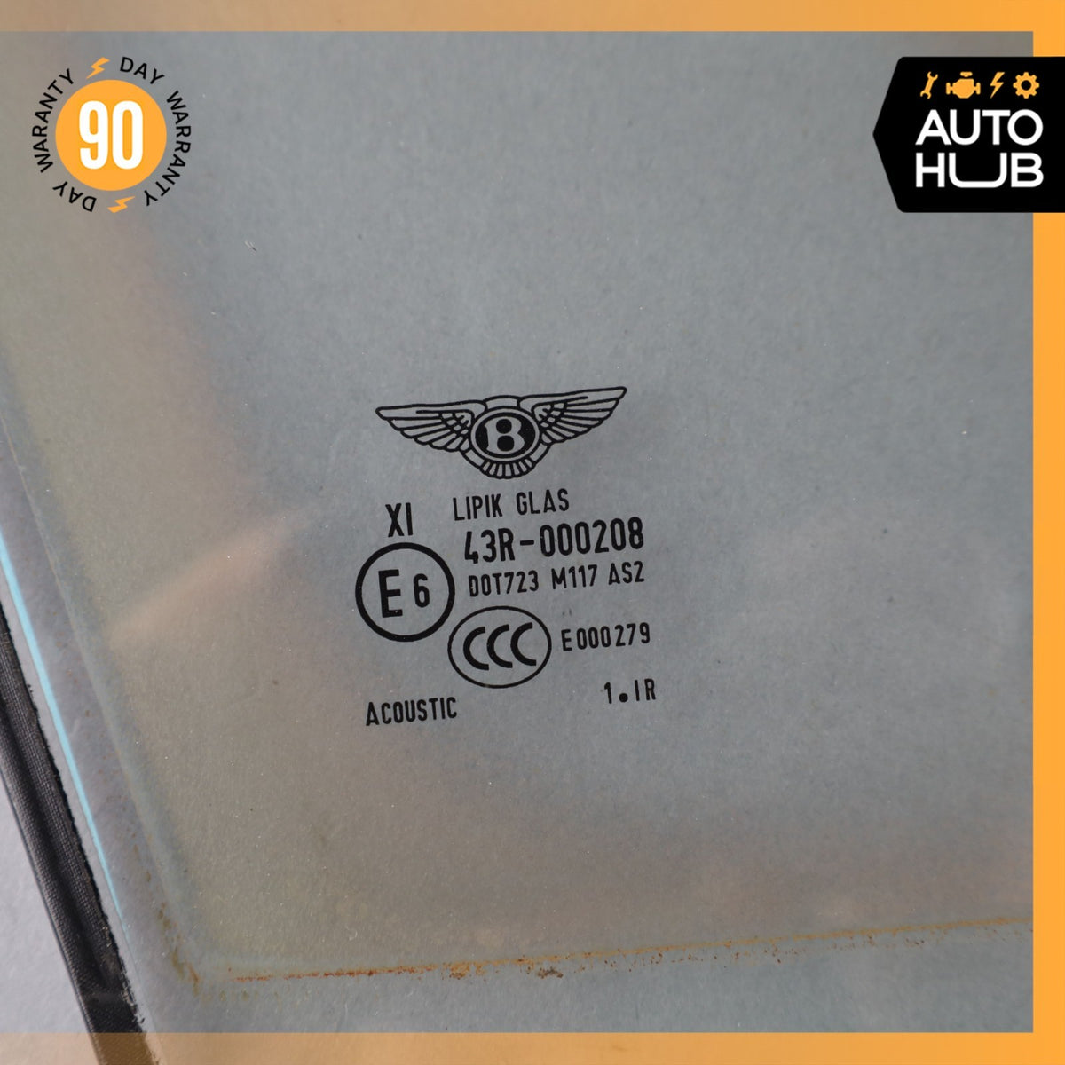 06-13 Bentley Continental Flying Spur Front Right Door Corner Window Glass OEM - photo 9