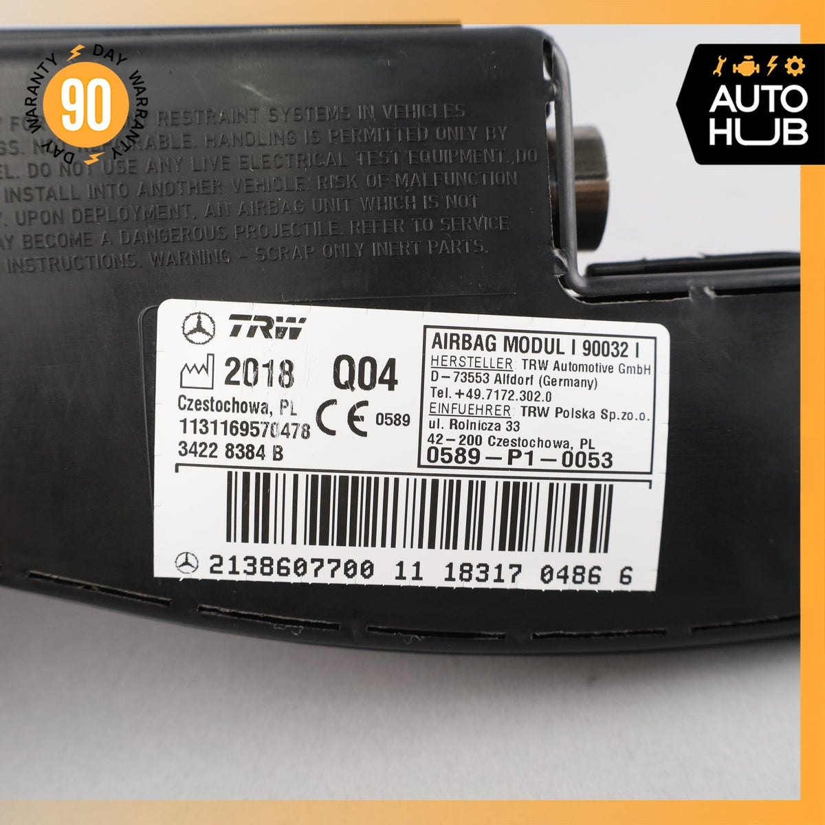 17-23 Mercedes W213 E300 E450 E53 AMG Front Left Driver Side Seat Airbag SRS OEM - photo 9