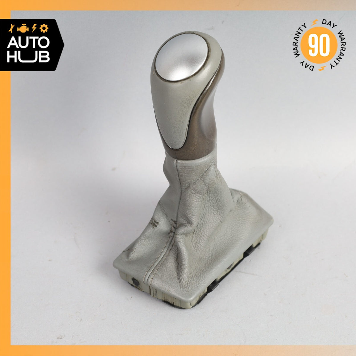 03-04 Mercedes R230 SL500 SL55 AMG Shifter Shift Knob Boot Cover Gray Wood OEM - photo 9