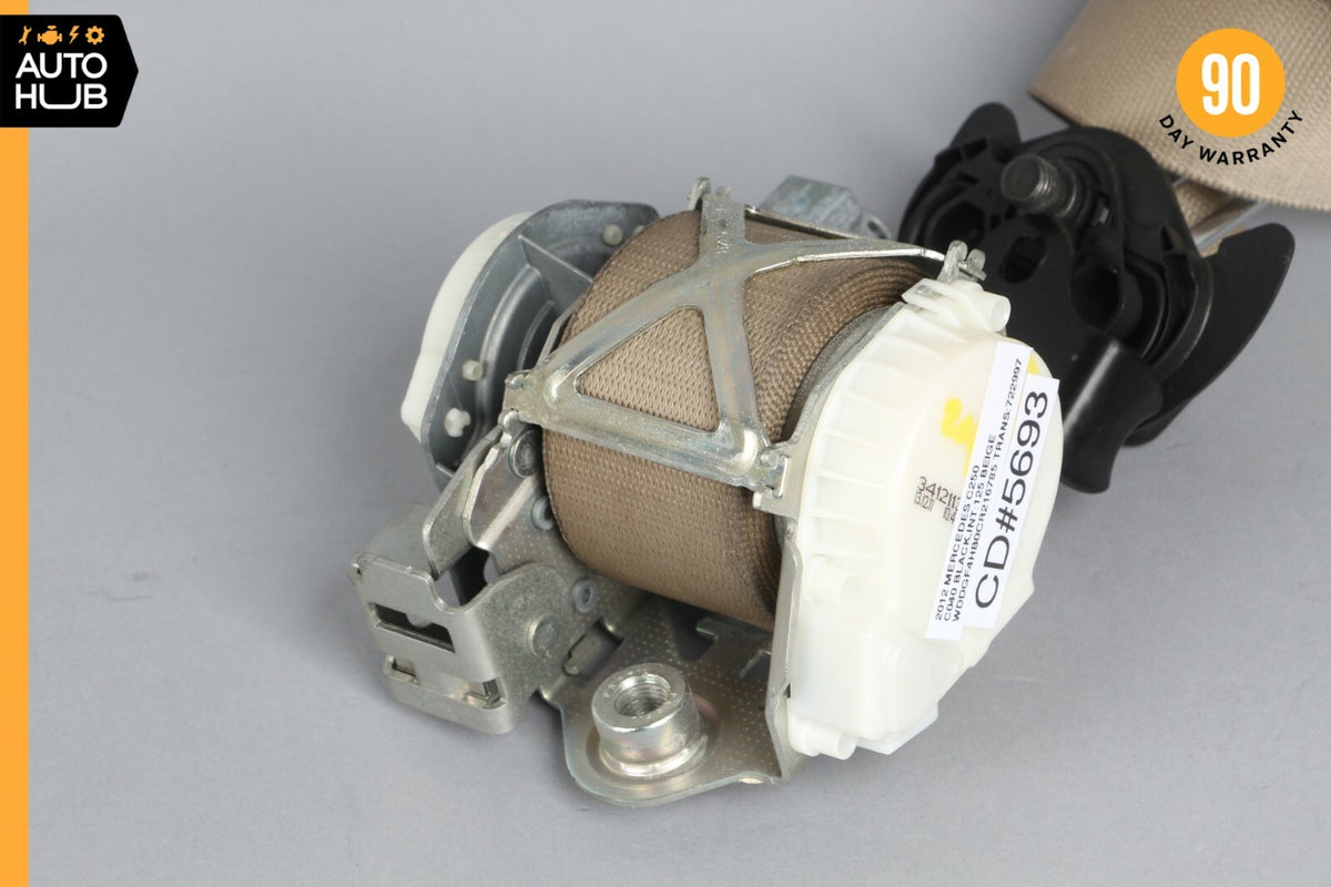 08-14 Mercede W204 C250 C300 C350 Front Right Passenger Seat Belt Beige OEM 80k - photo 5