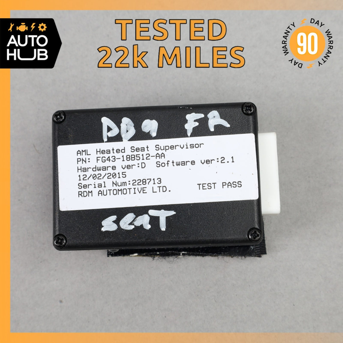 Aston Martin DB9 Seat Heated Control Module FG4318B512AA OEM 22k - photo 1