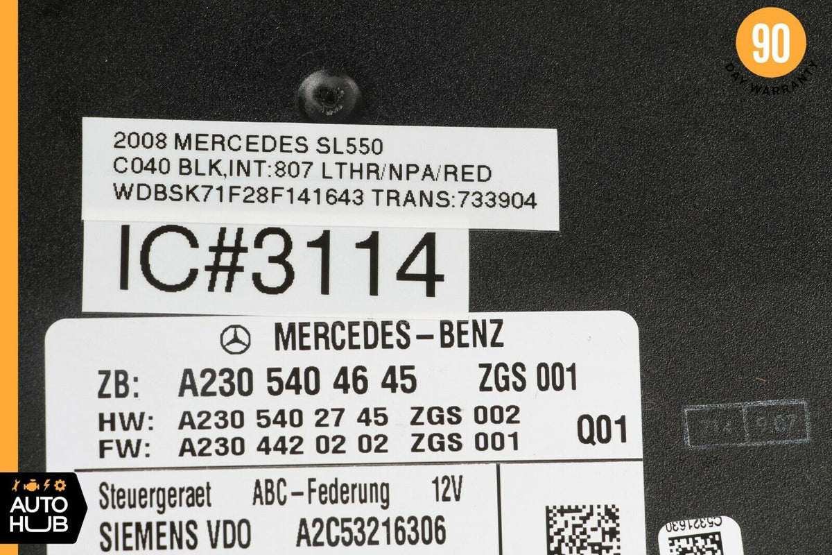 07-08 Mercedes R230 SL550 SL55 ABC Suspension Active Body Control Module OEM - photo 8