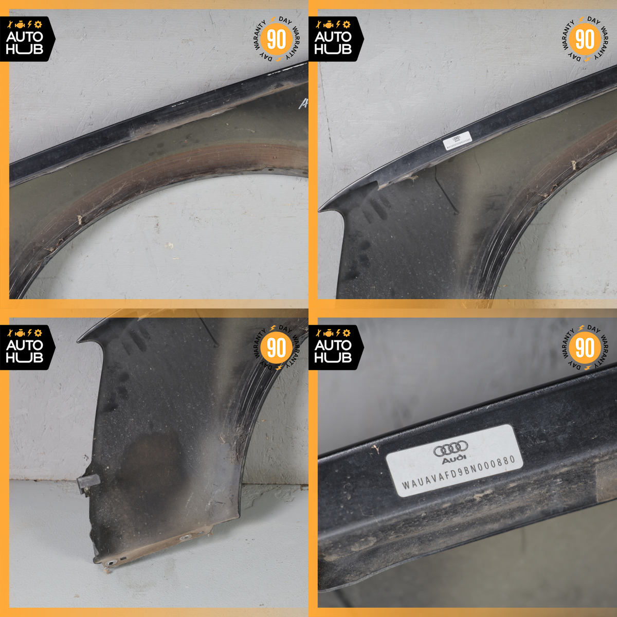 11-18 Audi D4 A8L S8 Right Passenger Side Fender Wing Panel Black OEM - photo 17