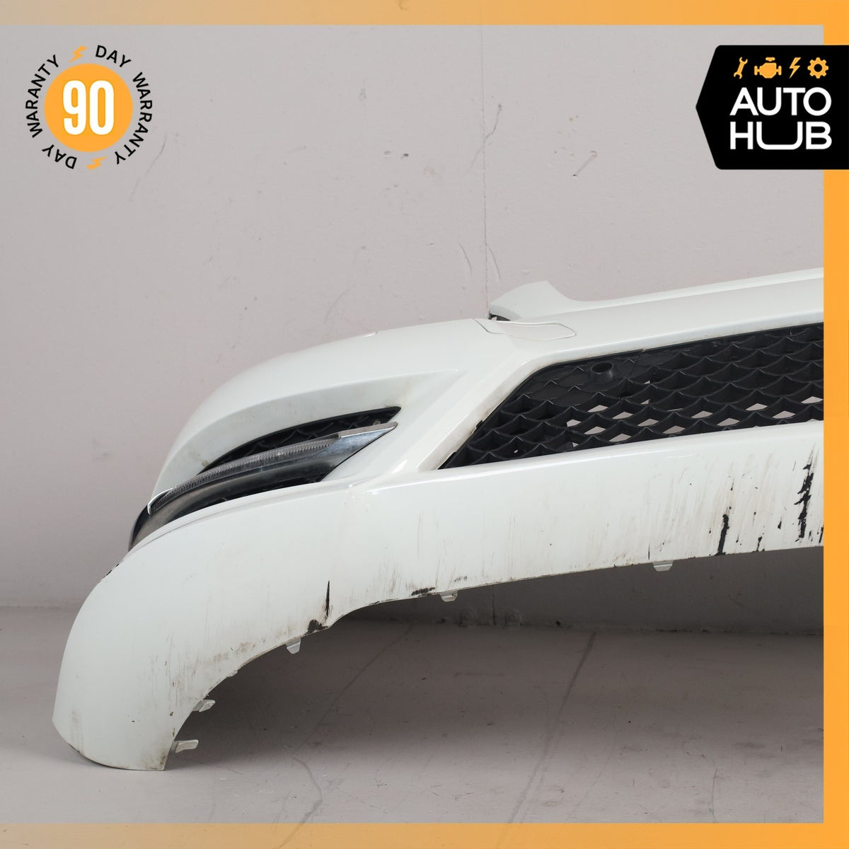 12-14 Mercedes W204 C250 C300 AMG Sport Front Bumper Cover Assembly White OEM - photo 13