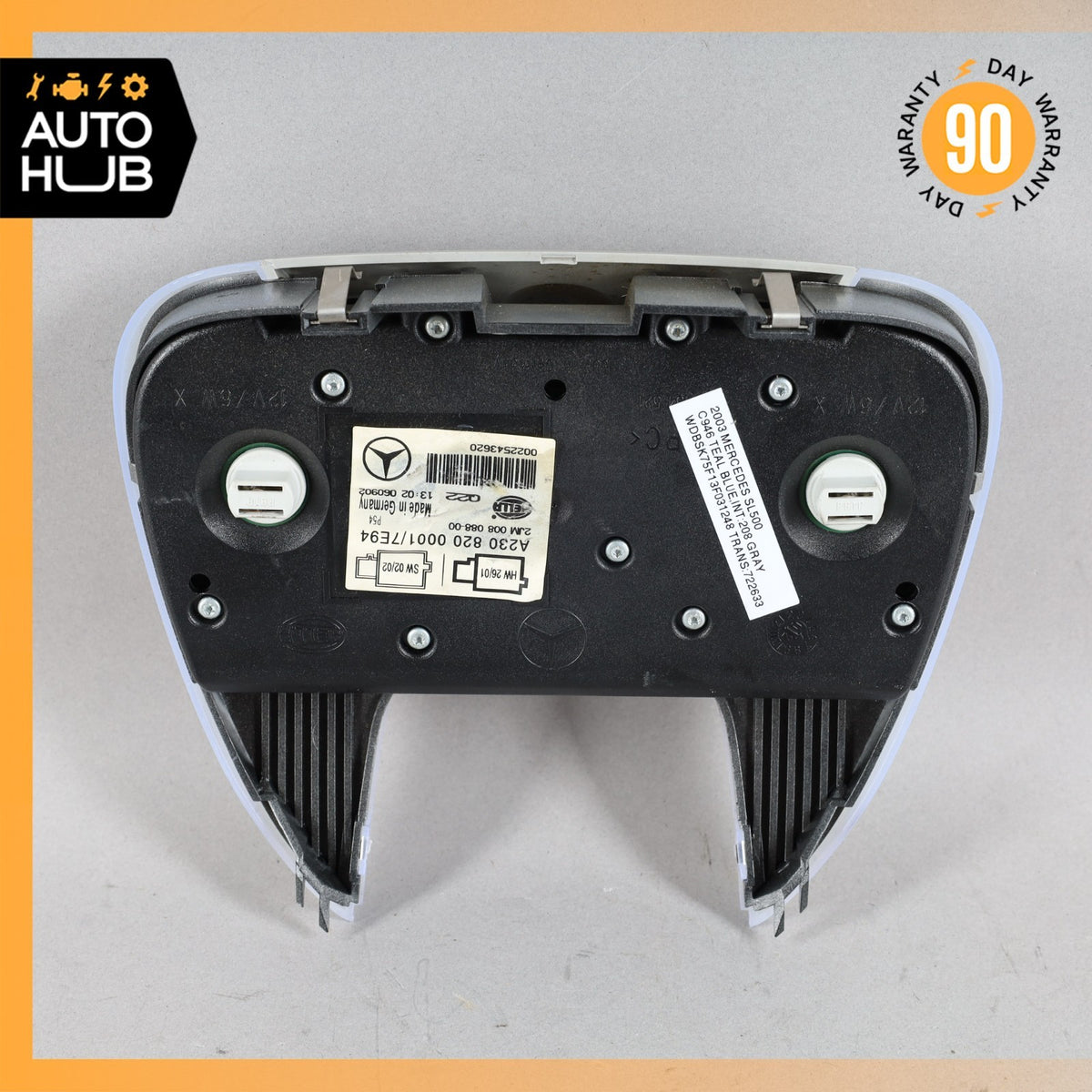 03-04 Mercedes R230 SL500 SL55 Overhead Dome Light Lamp 2308200001 Gray OEM - photo 8