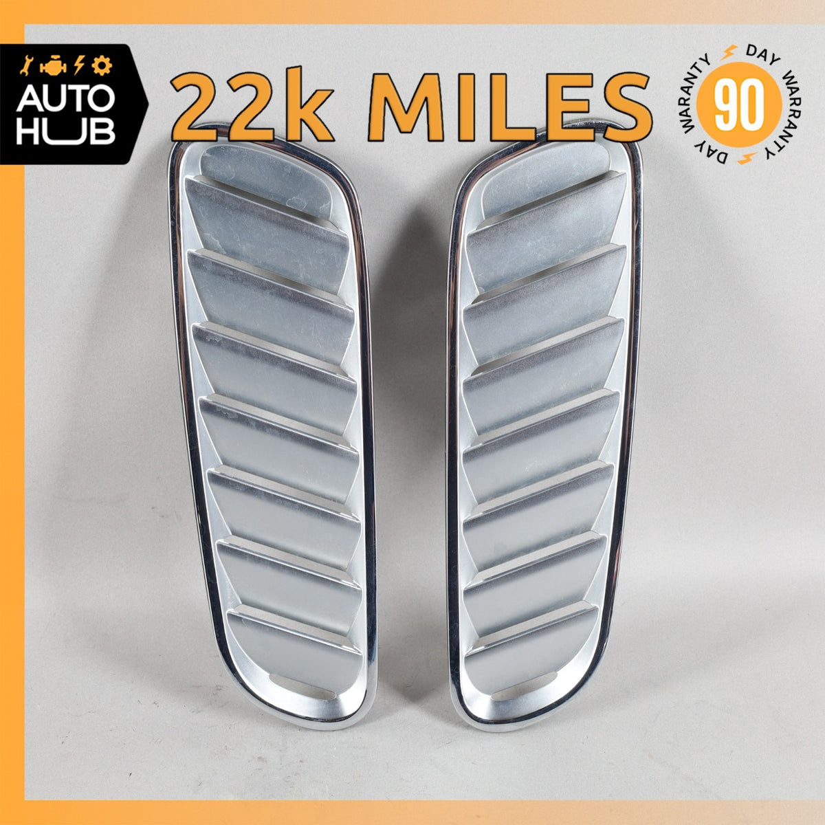 Aston Martin DB9 / Rapide Left & Right Side Hood Vent Grill Chrome Set OEM 22k - photo 1