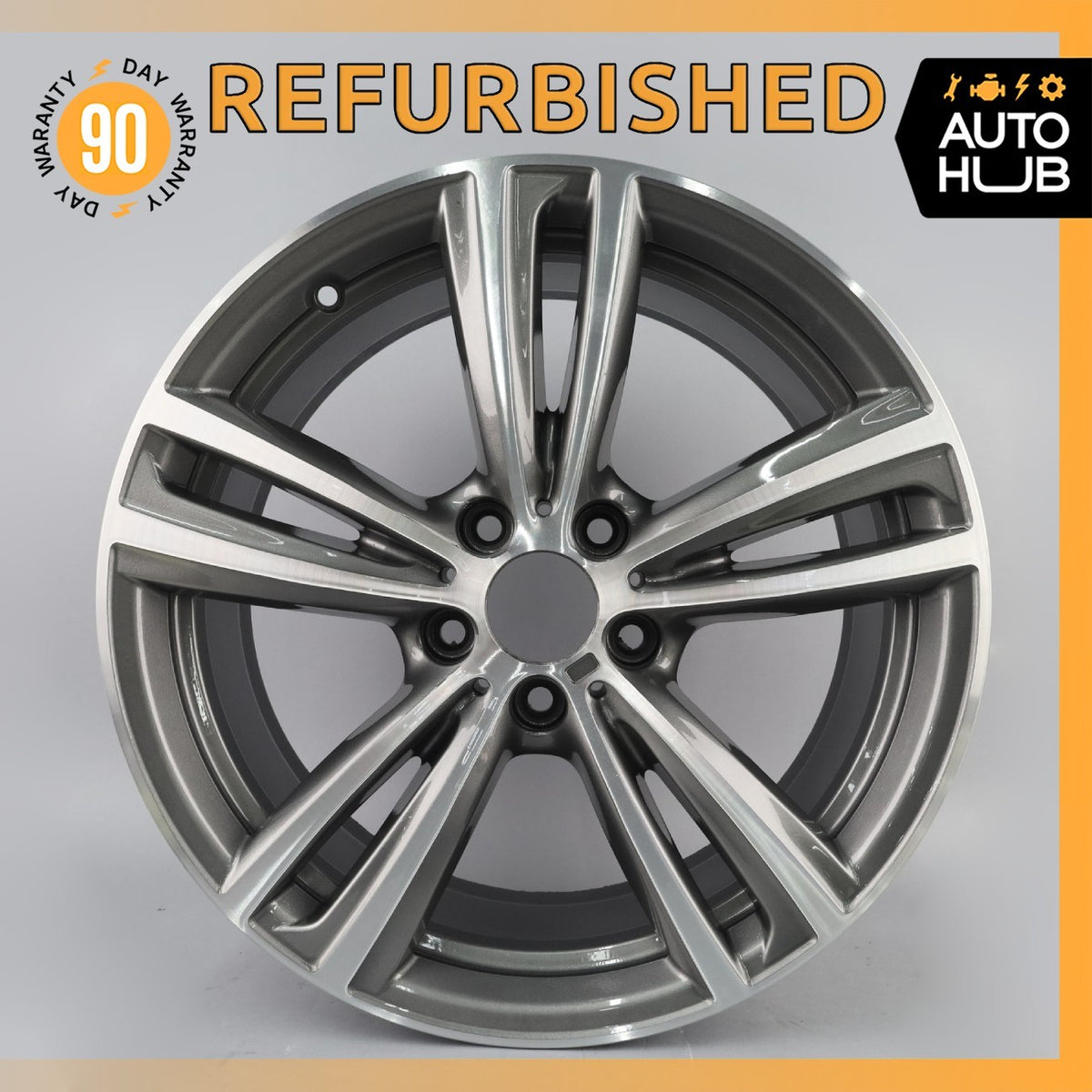 BMW F30 335i 340i 430i 8.5 x 19 19" Style 442 Rear Wheel Rim Polished Gray OEM - photo 1
