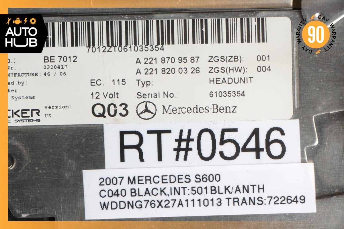 07-09 Mercedes W221 S600 S450 Head Unit Command CD Navigation 2218709587 OEM - photo 11