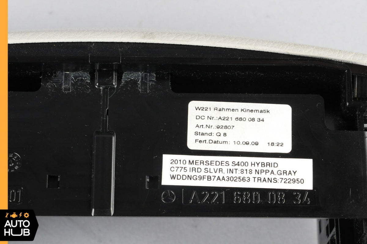 10-13 Mercedes W221 S400 S65 Dashboard Console CD Player Cover Gray 2216800834 - photo 11