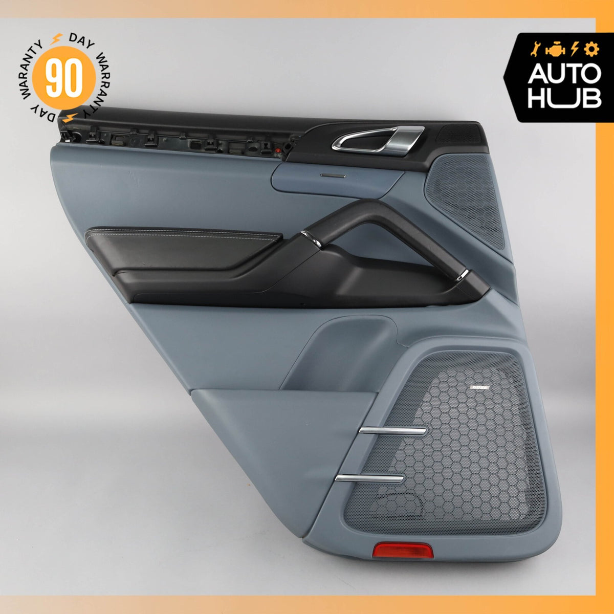 Porsche Cayenne 958 Turbo Rear Left Side Interior Door Panel Leather Blue OEM - photo 1