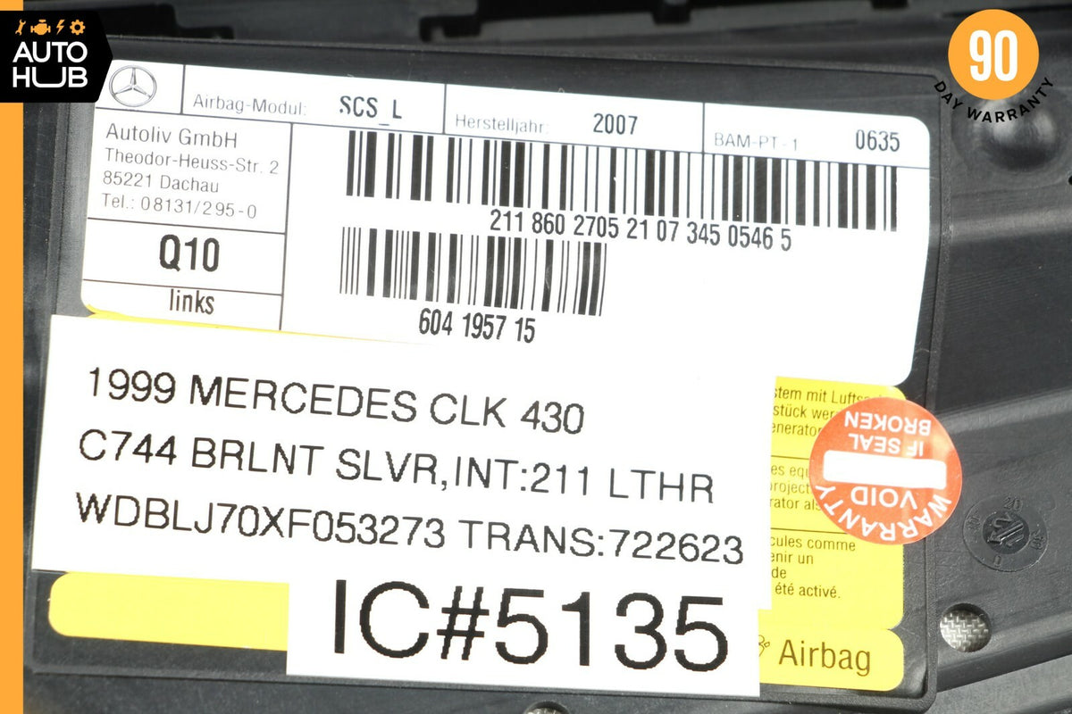 03-11 Mercedes W211 E320 CLS63 Front Left Driver Side Airbag Air Bag Black OEM - photo 8
