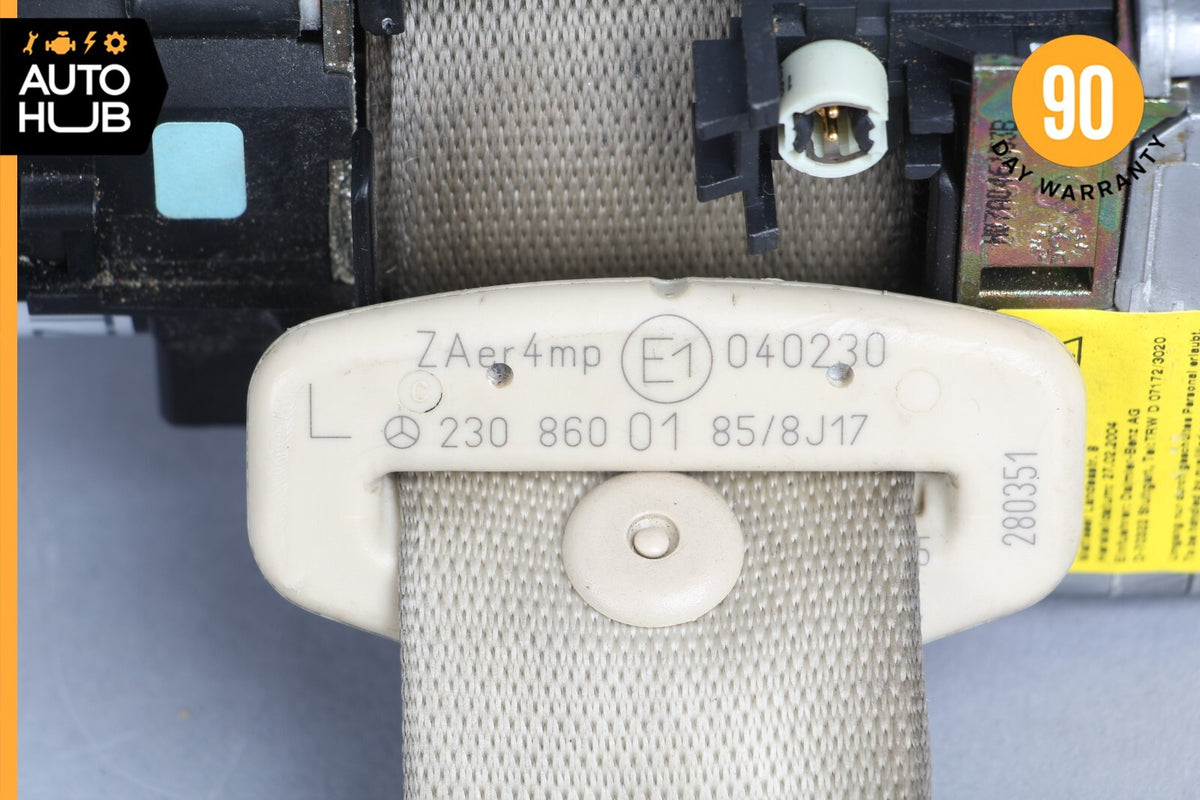 03-06 Mercedes R230 SL500 SL55 AMG Left Side Seat Belt Retractor Beige OEM - photo 11