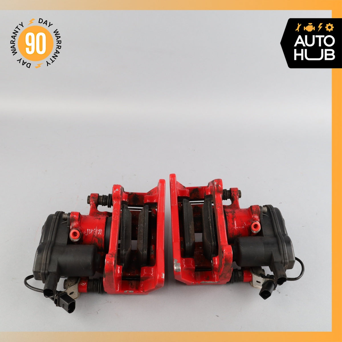 15-25 Porsche Macan 95B Rear Brake Calipers Left & Right Set w/ Actuator Red OEM - photo 13