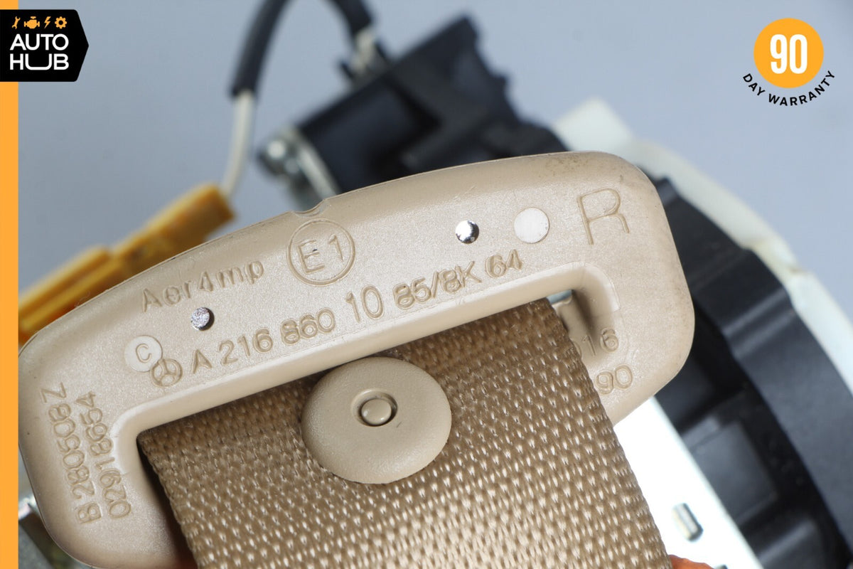 07-14 Mercedes W216 CL550 CL63 AMG Rear Right Passenger Seat Belt Beige OEM - photo 11