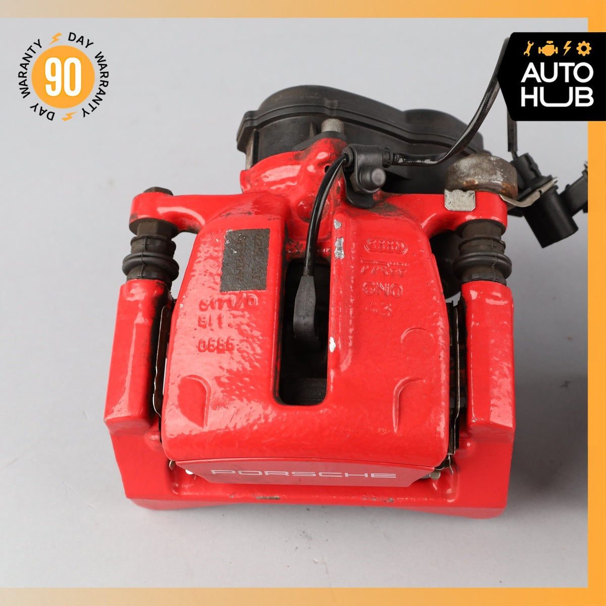 15-25 Porsche Macan 95B Rear Brake Calipers Left & Right Set w/ Actuator Red OEM - photo 6