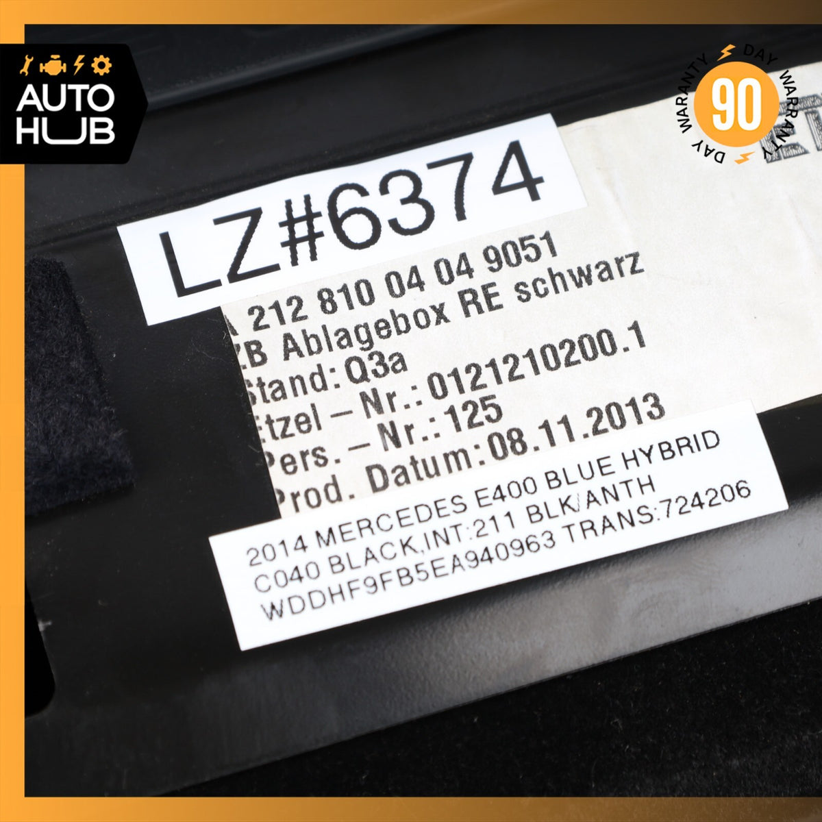 10-16 Mercedes W212 E400 CLS550 Right Side Under Seat Compartment Black OEM - photo 14