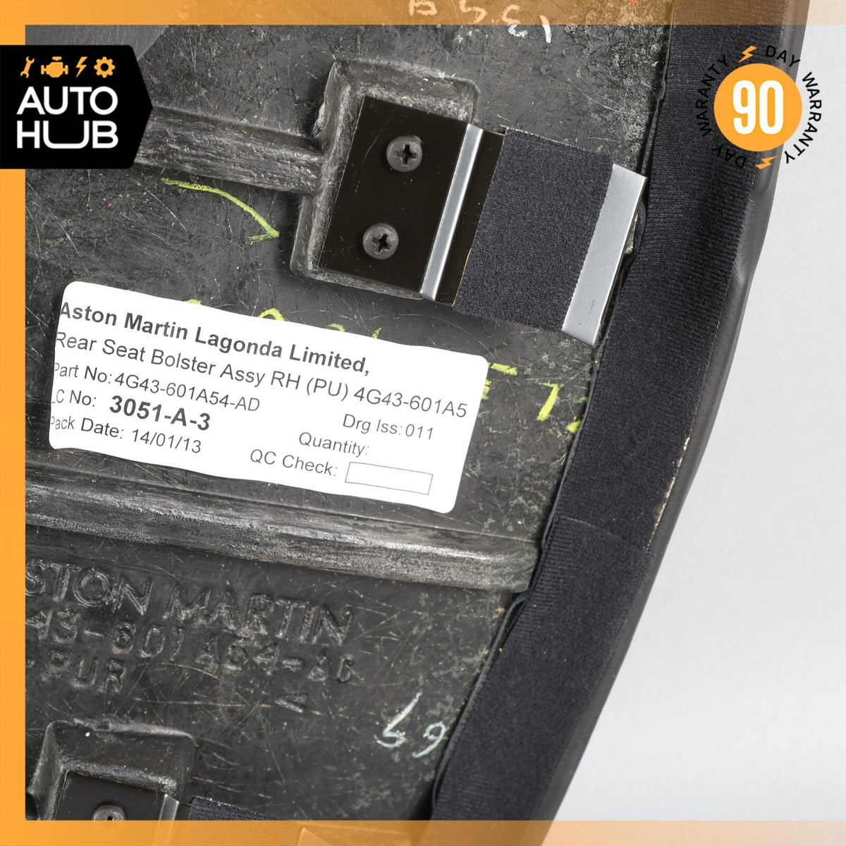 13-16 Aston Martin DB9 Rear Right Side Top Upper Seat Trim Panel OEM 35k - photo 11