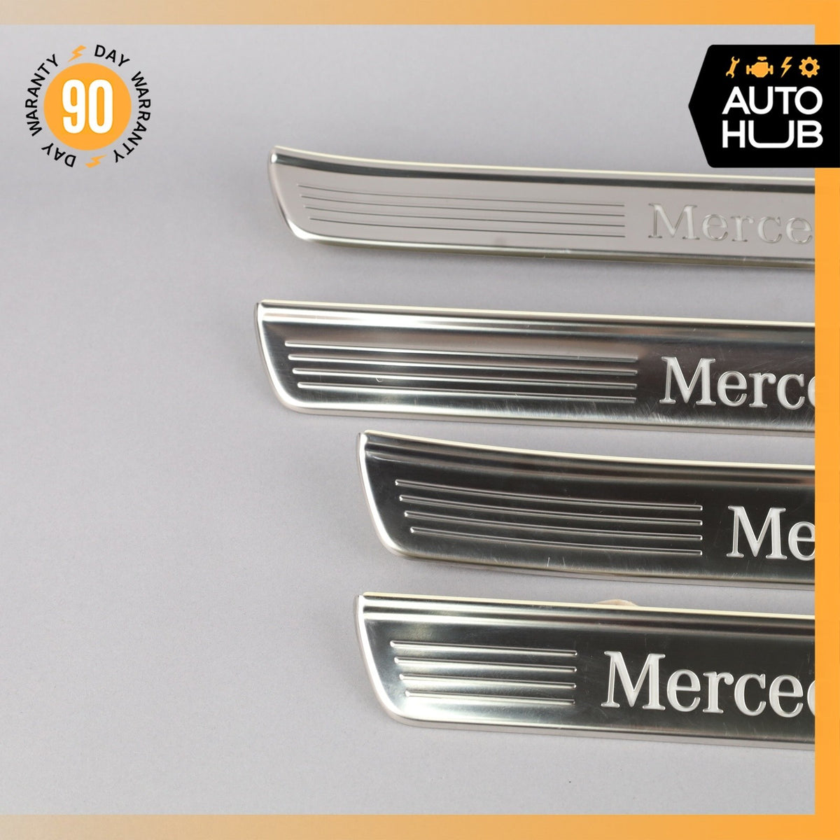 Mercedes W222 S450 S600 Front & Rear Illuminated Door Step Sill Panel Set OEM - photo 3